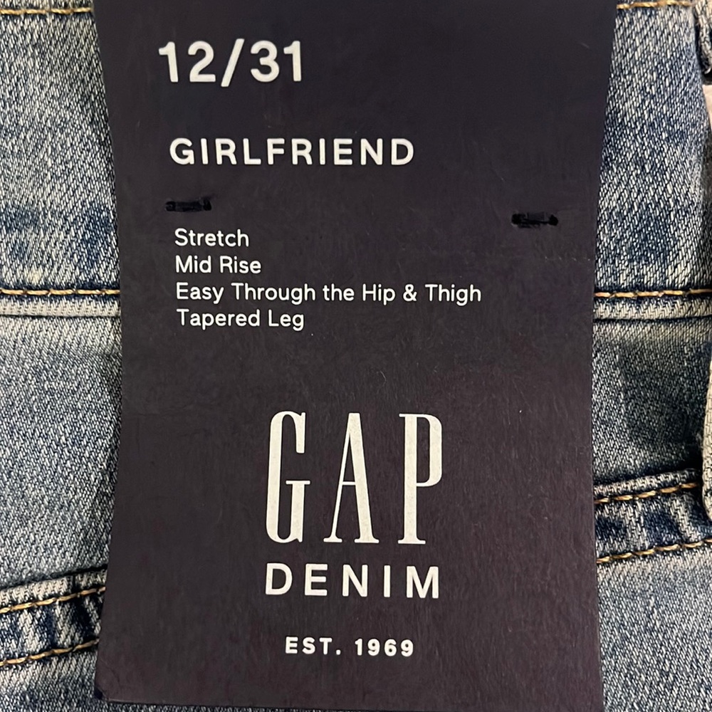 GAP Denim. Girlfriend Size 12.